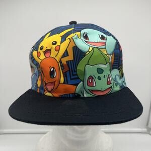 Pokemon The Original Starters Blue Gradient Snapback Hat Cap Pikachu 2016 SLD